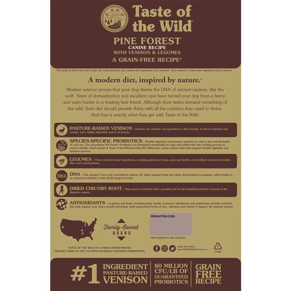 Taste of the wild pine forest 28lb hot sale