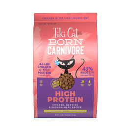 Tiki Cat Born Carnivore Dry Cat Food, High Protein, Chicken Herring & Salmon
