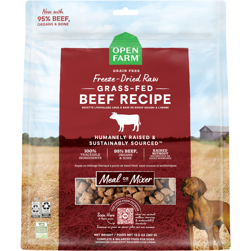 Open Farm Raw Freeze-Dried Dog Food, Beef, Morsels, 13.5-oz image number null