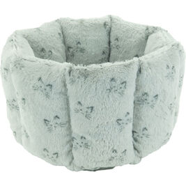 Arlee Pet Products Quilted Round Cat Bed, Silver, 15-in x 15-in x 10-in