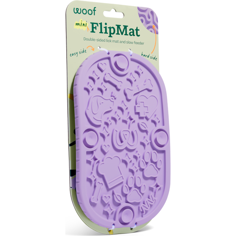 Woof Dog Feeding Mat, Flipmat, Mini, Lavender image number null