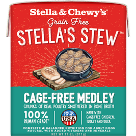 Stella & Chewy's Stella's Stew Wet Dog Food, Cage-Free Medley, 11-oz