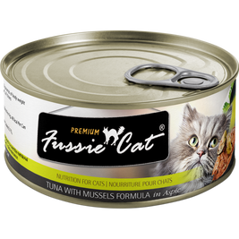 Fussie Cat Premium Canned Cat Food, Tuna & Mussels