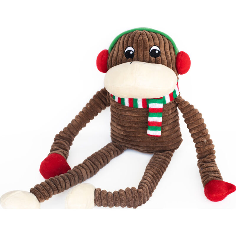 ZippyPaws Holiday Crinkle Dog Toy, Monkey, X-Large image number null