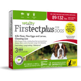 Vetality Firstect Flea & Tick Spot Treatment for Dogs 89-132 lbs, 3-pack