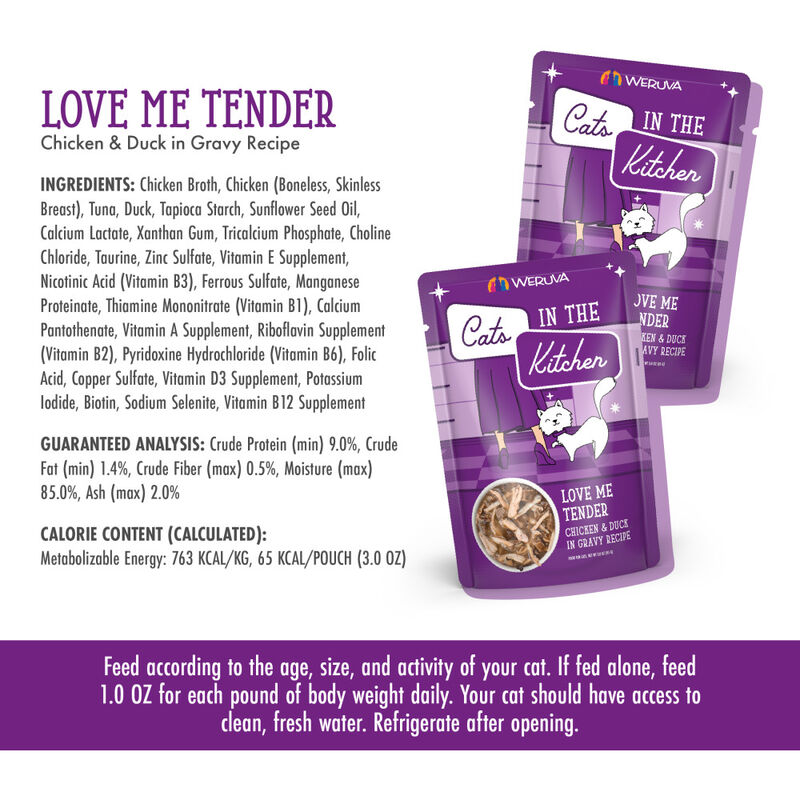 Cats in the Kitchen Originals Wet Cat Food, Love Me Tender, Chicken & Duck, 3-oz image number null