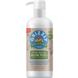 Grizzly Algae Plus Plant Based Omega 3-6-9 Food Supplement for Dogs and Cats, 16-oz