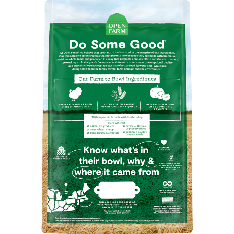 Open Farm Ancient Grains Dry Dog Food, Turkey image number null