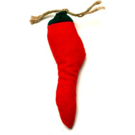 Doggie Styles and Kitty Too Chili Pepper Cotton Cat Toy with Catnip