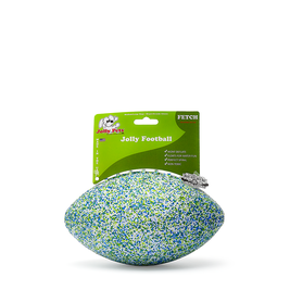 Mud Bay Football Dog Toy, White Green & Blue, 8-in
