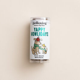 Polka Dog Holiday Dog Treats, Yappy Howlidays, Lucky Duck Bits, 2-oz