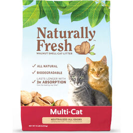 Naturally Fresh Walnut Shell Cat Litter, Multi-Cat, 14-lb