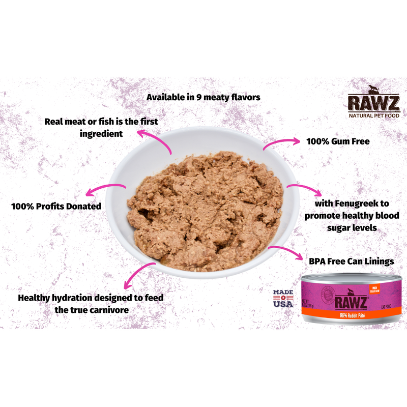 Rawz 96% Pate Canned Cat Food, Turkey & Turkey Liver image number null