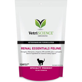 VetriScience Renal Essentials Feline Soft Chews Cat Supplement, 120-count