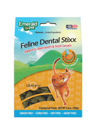 Emerald Pet Feline Dental Stixx Cat Treat, Chicken & Pumpkin, 3.6-oz