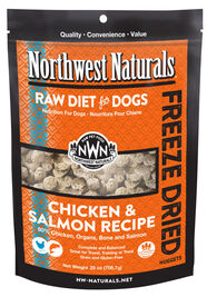 Northwest Naturals Raw Freeze-Dried Dog Food, Nuggets, Chicken & Salmon, 25-oz