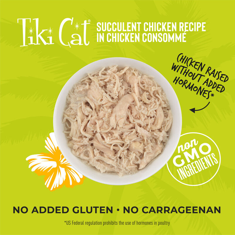 Tiki Cat Luau Canned Cat Food, Succulent Chicken image number null