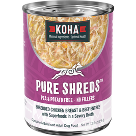 Koha Pure Shreds Canned Dog Food, Chicken & Beef