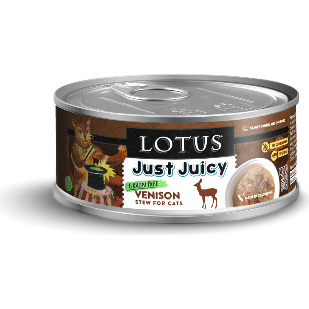 Mud Bay Buy Lotus Just Juicy Canned Cat Food Venison Stew 5.3 oz for USD 5.29 MudBay