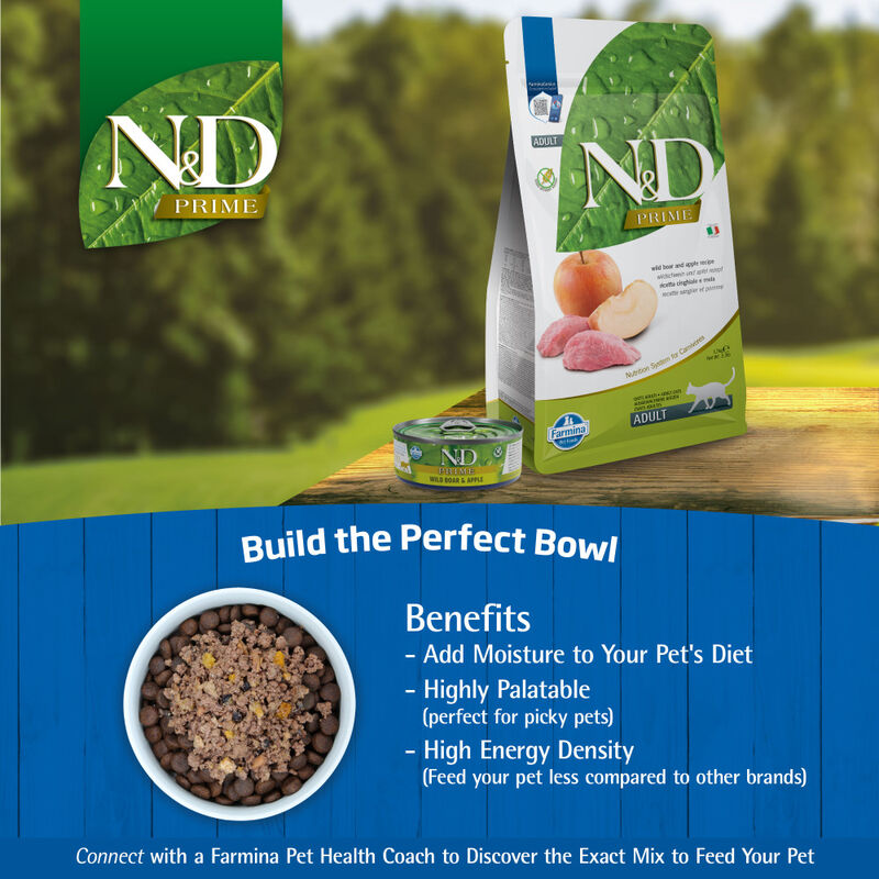 Farmina N&D Prime Canned Cat Food, Boar & Apple, 2.5-oz image number null