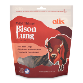 OTIS Wild Things Dog Treats, Bison Lung Filets, 4-oz