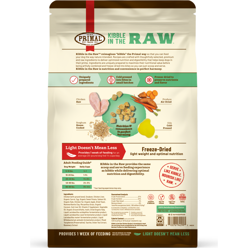 Primal Kibble in the Raw Freeze-Dried Dog Food, Chicken image number null
