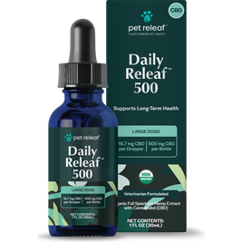 Pet Releaf Hemp Oil Daily Releaf Dog Supplement, 500 mg, 1-oz