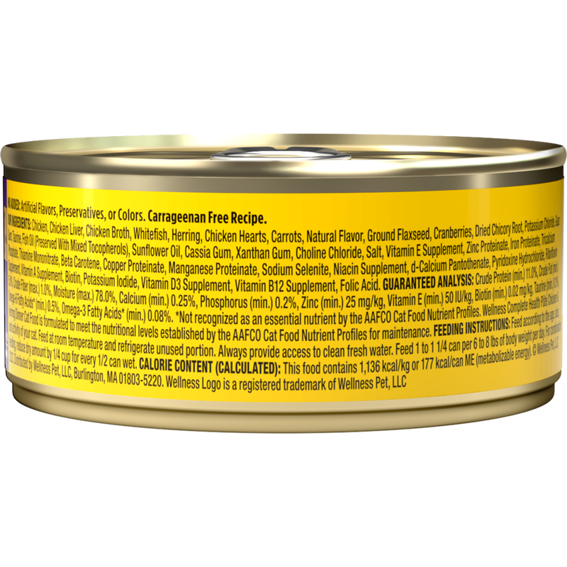 Wellness Complete Health Grain-Free Canned Cat Food, Pate, Chicken & Herring, 5.5-oz image number null