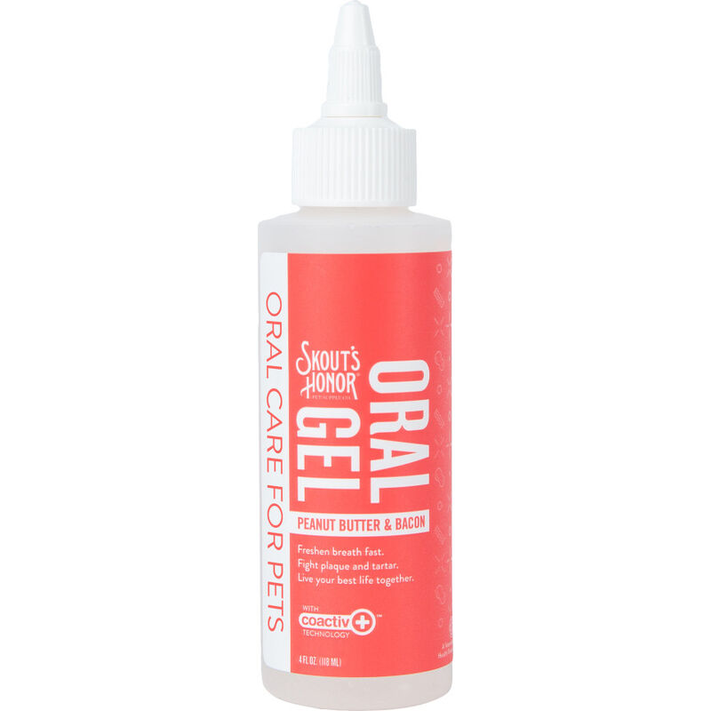 Skout's Honor Oral Care Oral Gel for Pets, Peanut Butter & Bacon, 4-oz image number null