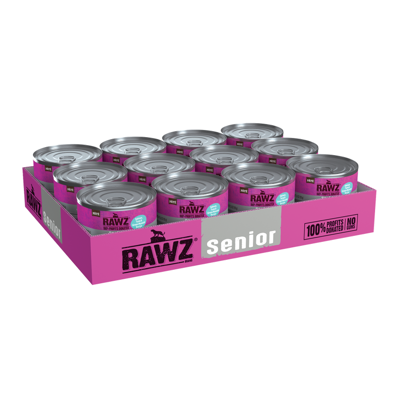 Rawz Senior Pate Canned Cat Food, Salmon Tuna & NZ Green Mussels, 5.5-oz image number null