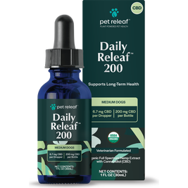 Pet Releaf Hemp Oil Daily Releaf Dog Supplement, 200 mg, 1-oz