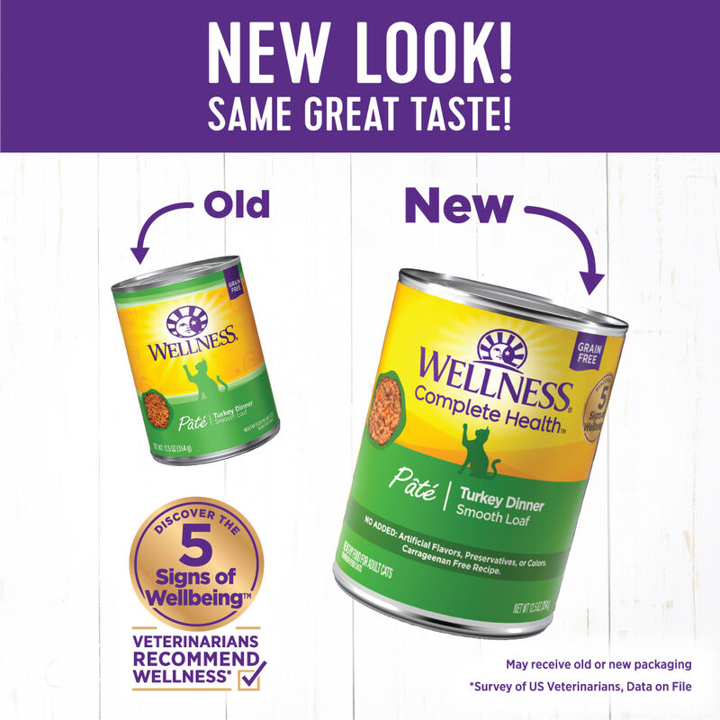 Wellness Complete Health Pate Canned Cat Food, Turkey image number null
