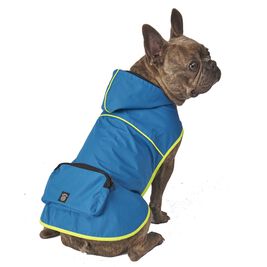 PetRageous Designs Banff Packable Dog Rain Jacket, Blue, XX-Large