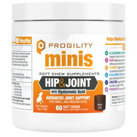 Nootie Progility Mini Hip & Joint Supplemental Dog Chews, Small & Medium Dogs, 60-ct