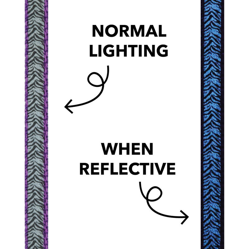 Coastal Lazer Brite Reflective Adjustable Breakaway Cat Collar, Purple Animal Print image number null