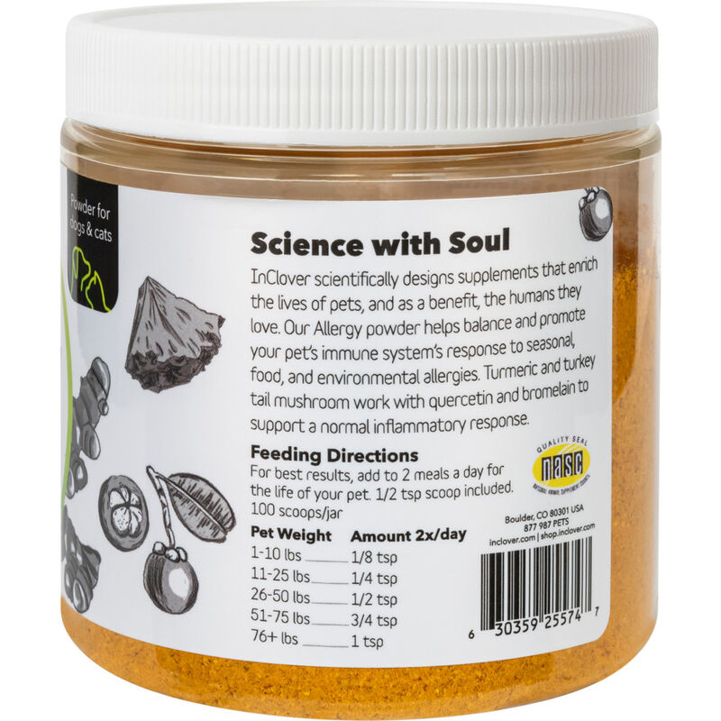 InClover Powder Dog & Cat Supplement, Allergy, Sooth + Support, 100-g image number null