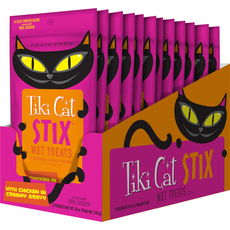 Tiki Cat Stix Lickable Cat Treats, Chicken, 0.5-oz, 6-pack image number null