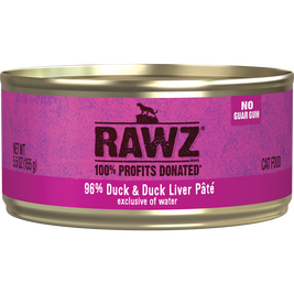 Rawz 96% Pate Canned Cat Food, Duck & Duck Liver