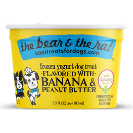 The Bear & The Rat Frozen Yogurt Dog Treats, Banana & Peanut Butter, 3.5-oz, Single