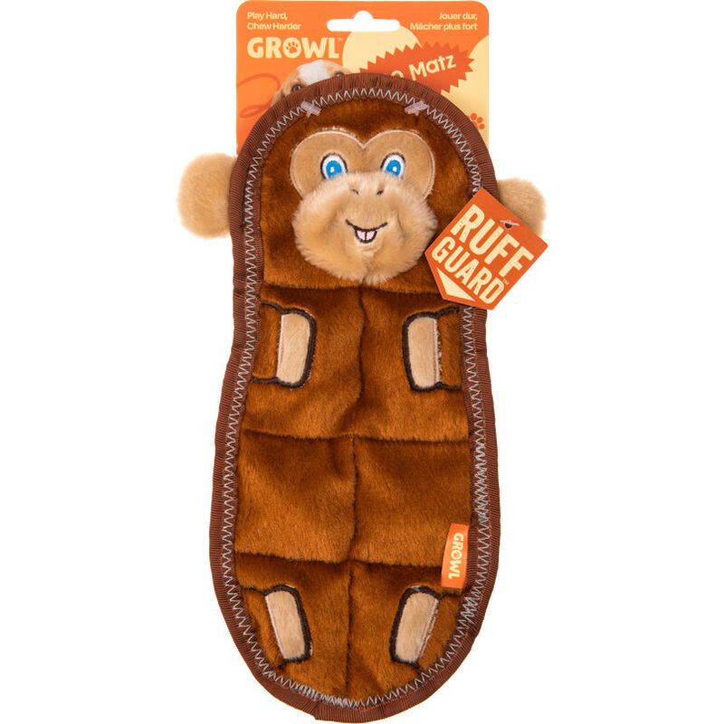 Growl Zoo Matz Dog Toy, Mildred the Monkey image number null