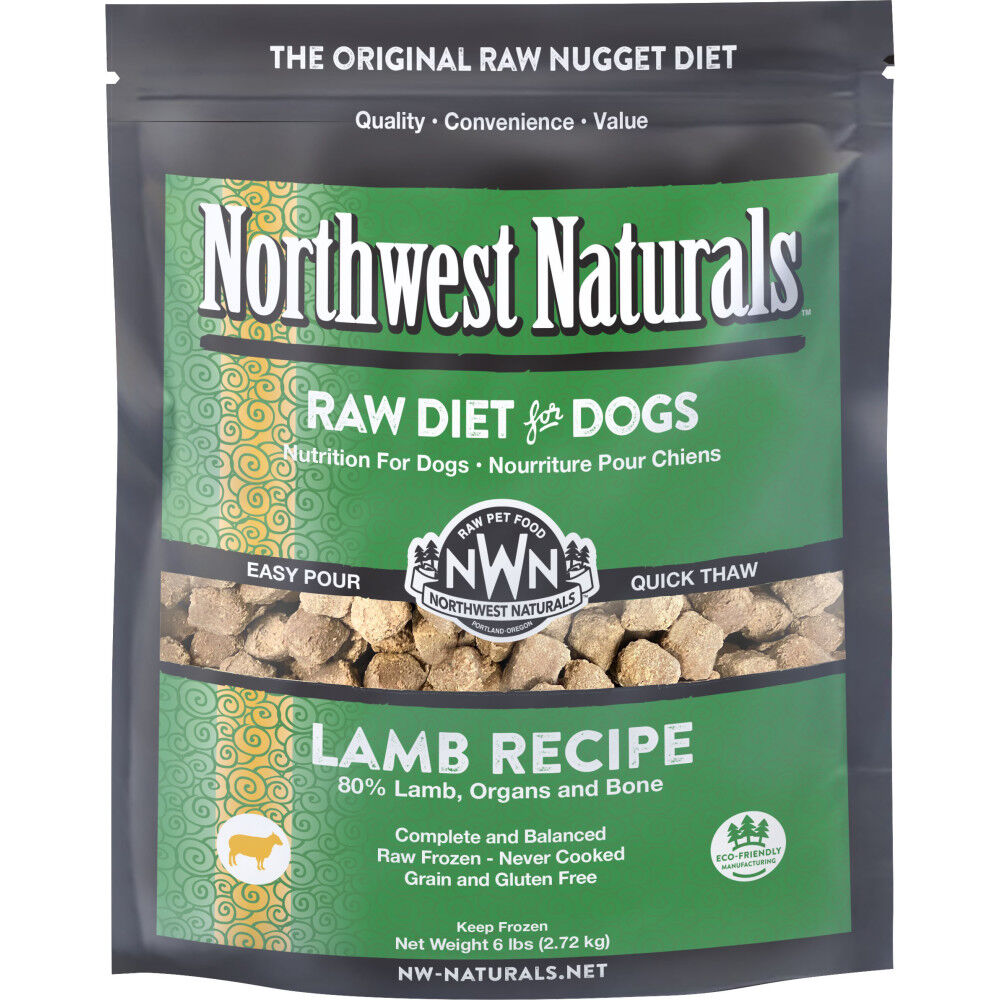 Northwest Naturals Raw Frozen Dog Food Nuggets Lamb 6 lb