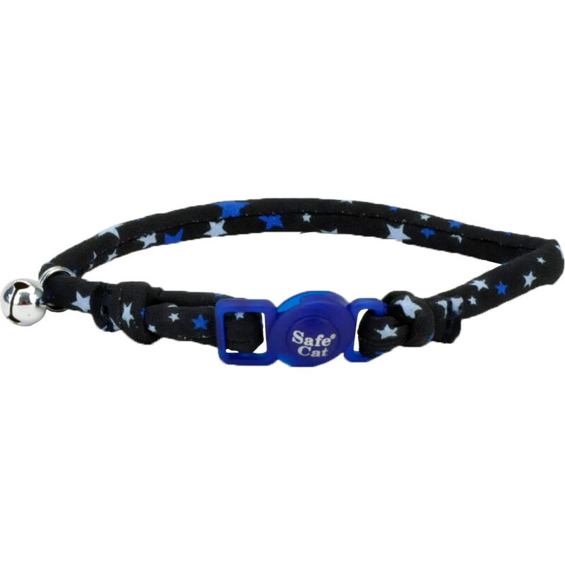 Coastal Round Cat Collar, Black Stars image number null