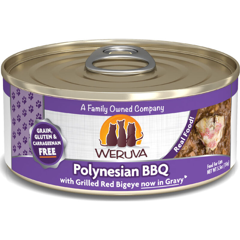 Weruva Classic Canned Cat Food, Polynesian BBQ, Grilled Red Bigeye, 5.5-oz image number null