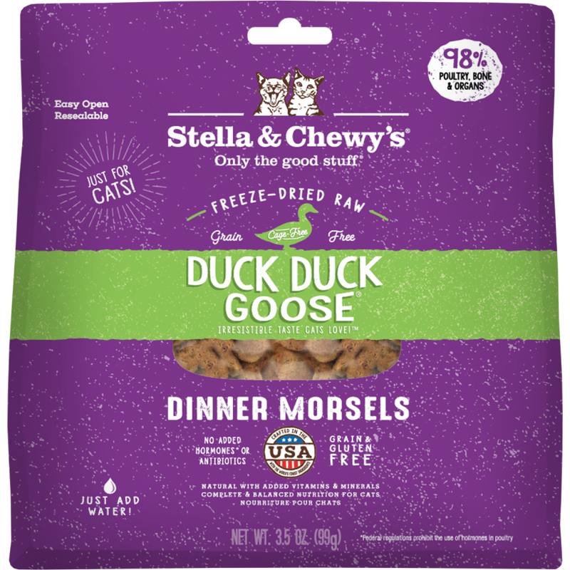 Stella & Chewy's Dinner Morsels Raw Freeze-Dried Cat Food, Duck Duck Goose image number null