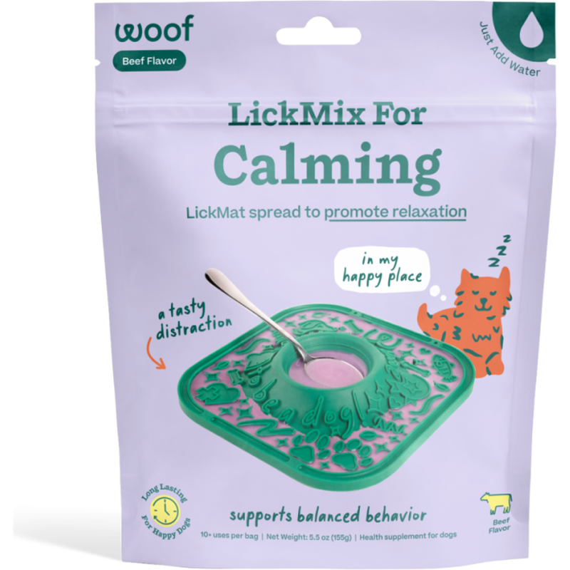 Woof LickMix Spread & Pet Meal Topper, Calming, Beef, 5.5-oz image number null