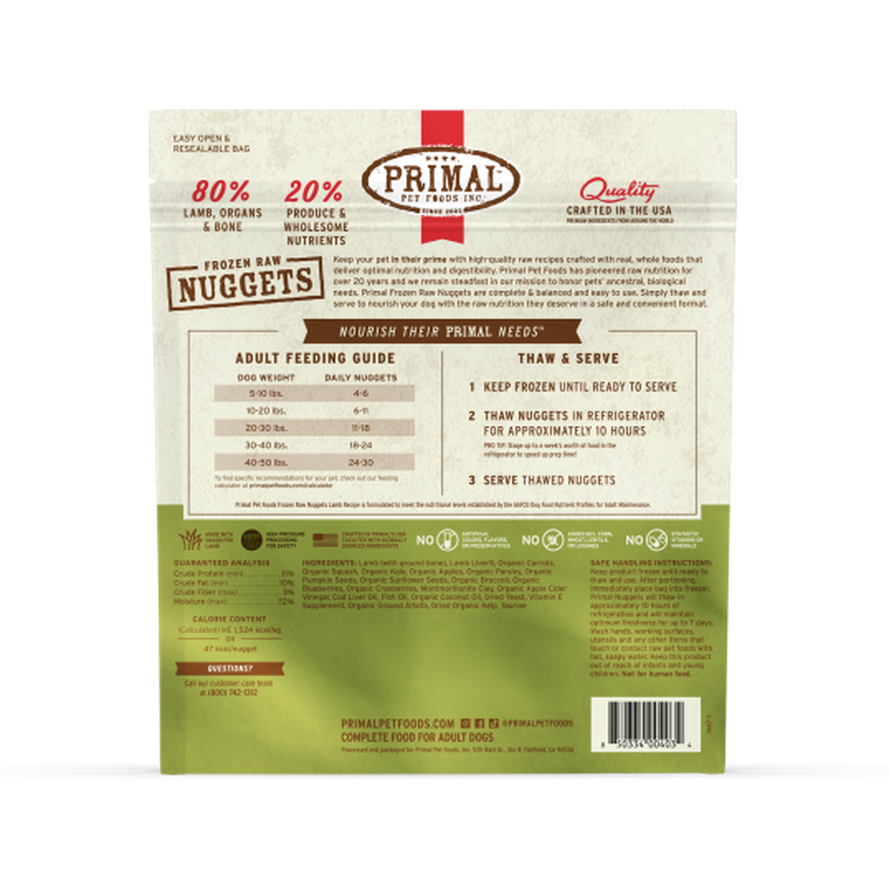 Primal Raw Frozen Dog Food, Lamb image number null