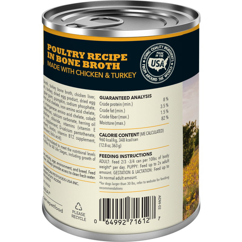 Acana Premium Chunks Canned Dog Food, Poultry Recipe in Bone Broth, 12.8-oz image number null