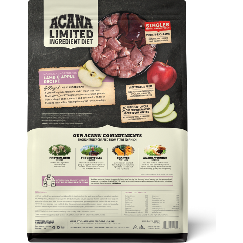 Acana Singles Limited Ingredient Diet Dry Dog Food, Lamb & Apple image number null