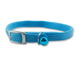 OmniPet Kool Kat Safety Stretch Nylon Cat Collar, Light Blue
