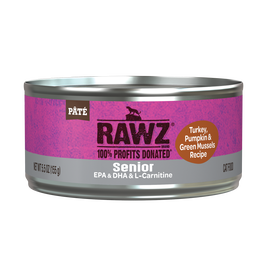 Rawz Senior Pate Canned Cat Food, Turkey Pumpkin & NZ Green Mussels